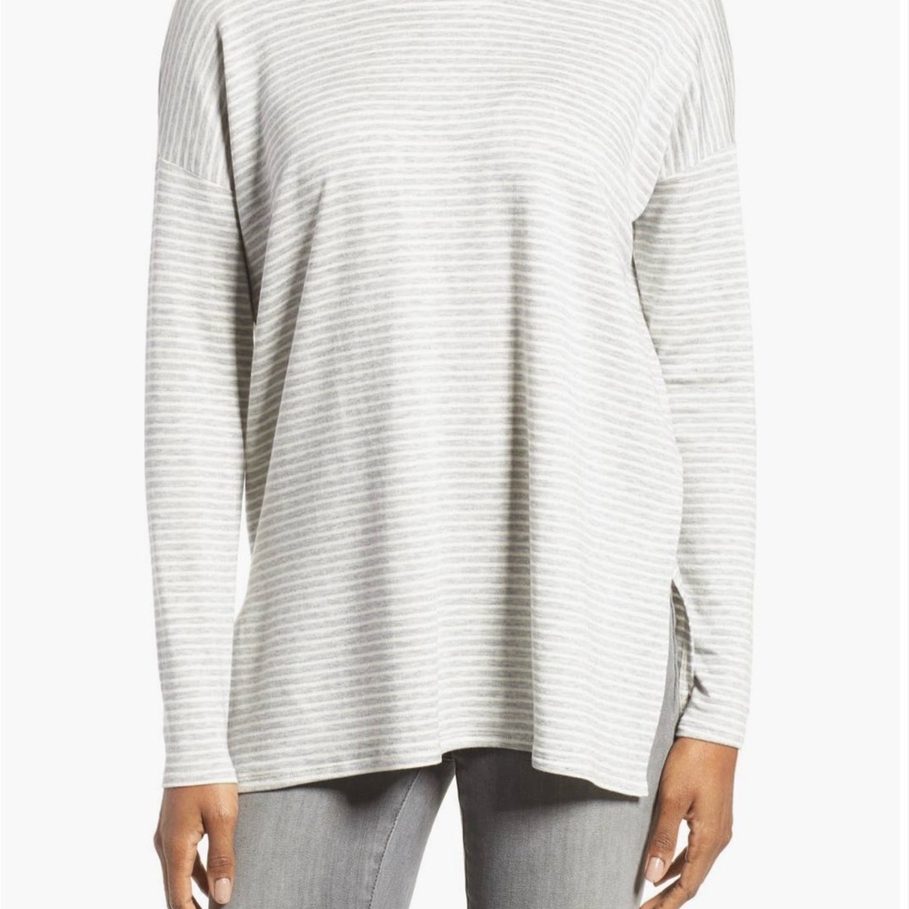 Eileen Fisher Stripe Stretch Tencel Top